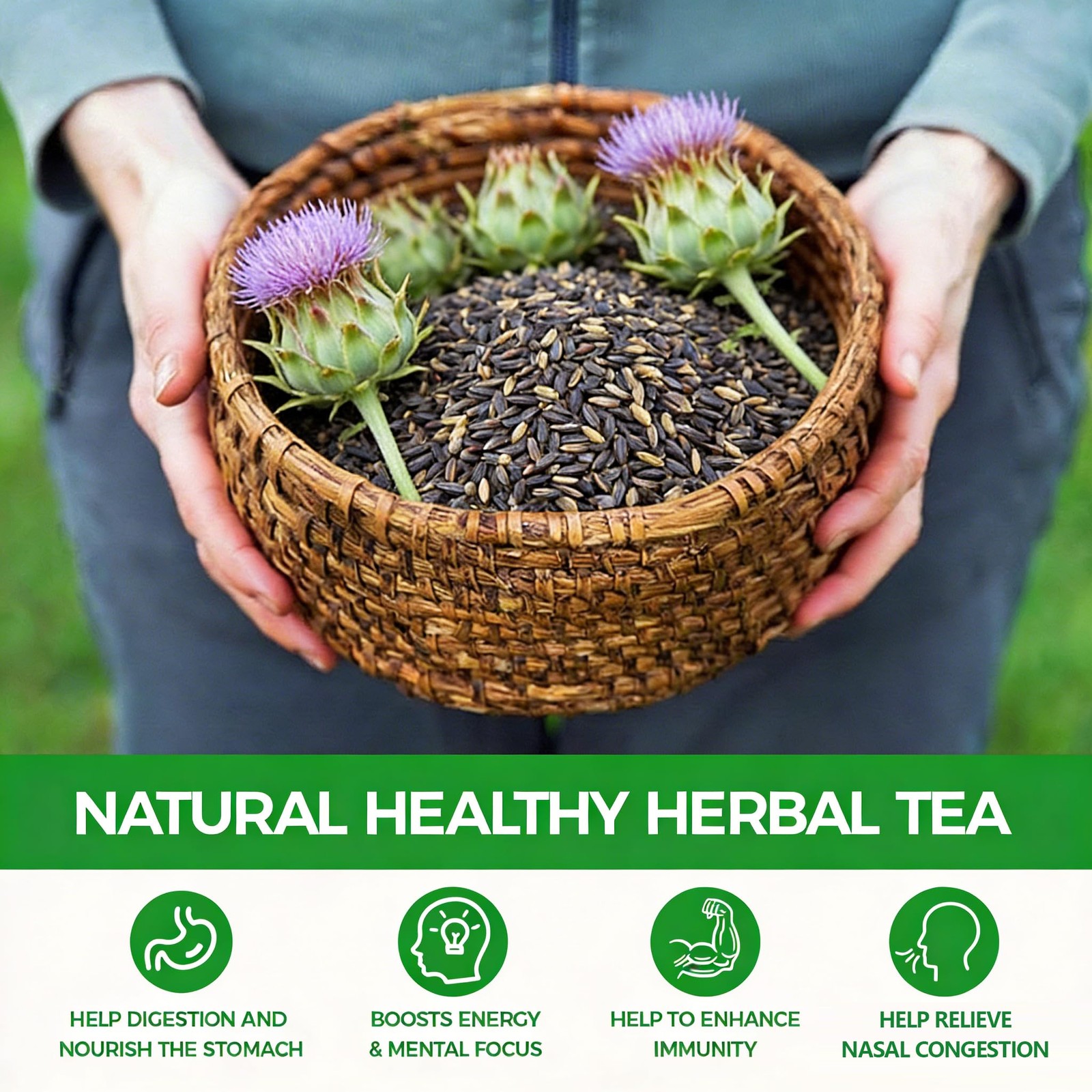 60 Count Premium Milk Thistle Tea Bags 100% Natural Milk Thistle Seed, Liver…