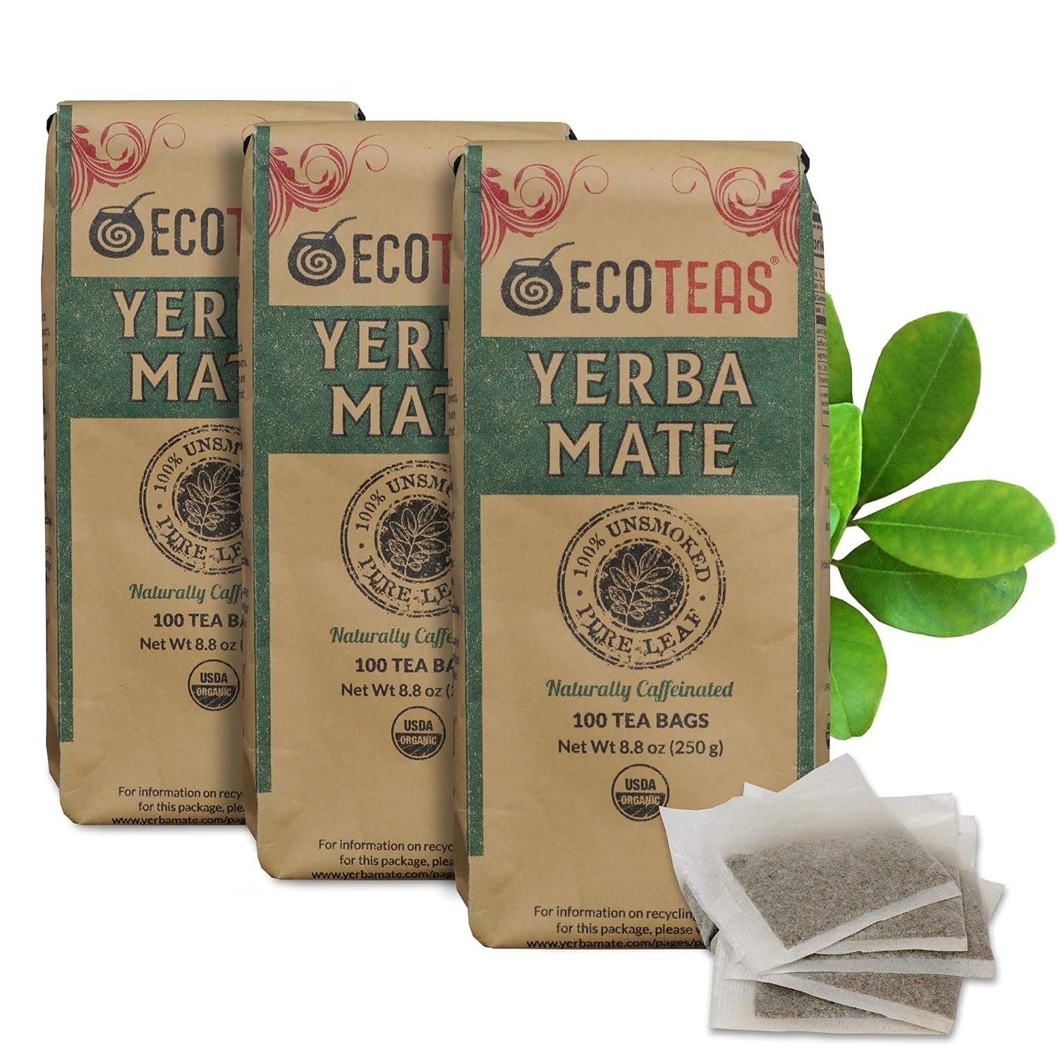 Organic Yerba Mate Tea Bags – Natural Energy & Detox – 300 Count