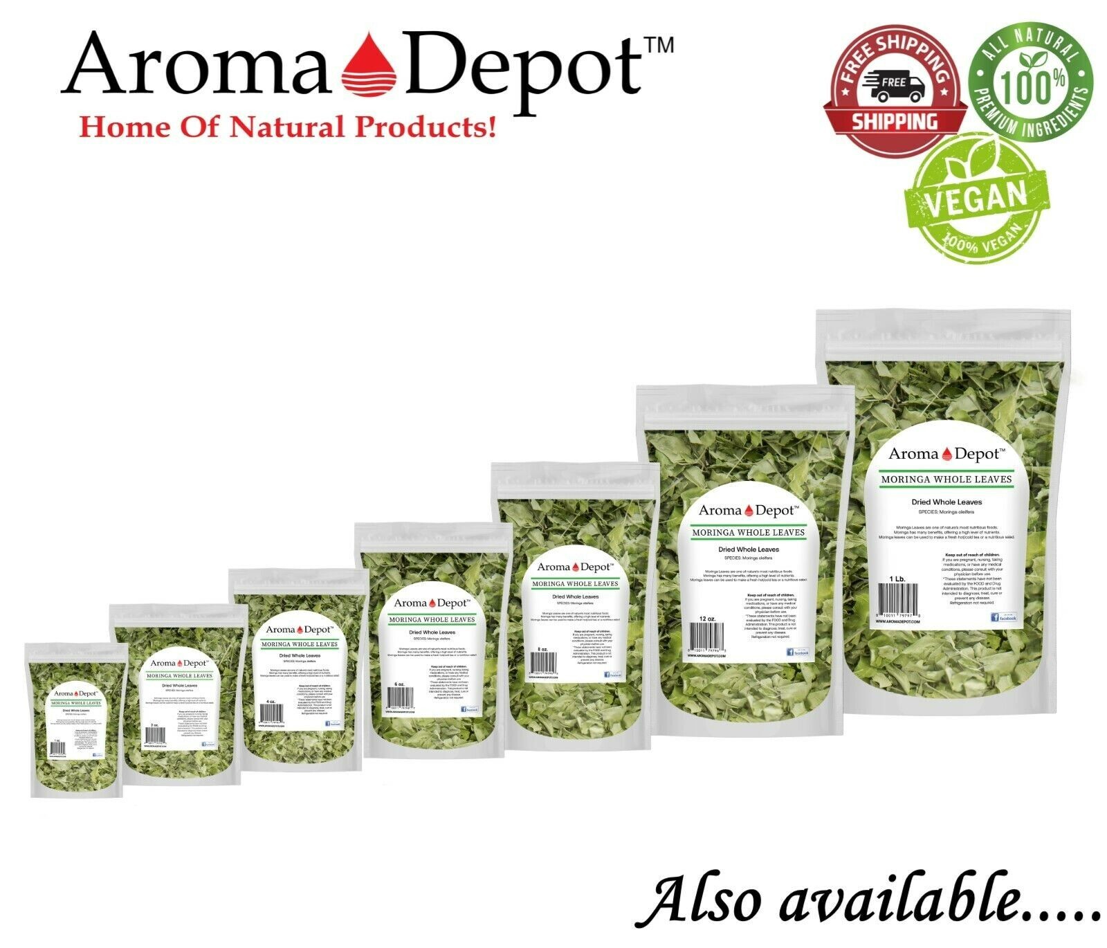 Moringa Powder 8oz. Hoja Polvo de Moringa oleifera Leaf Pure Natural Superfood