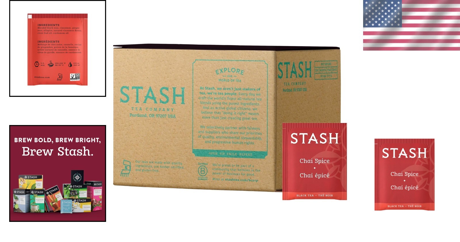Exquisite Chai Spice Black Tea: 100 Bags of Bold Tradition & Rich Aroma