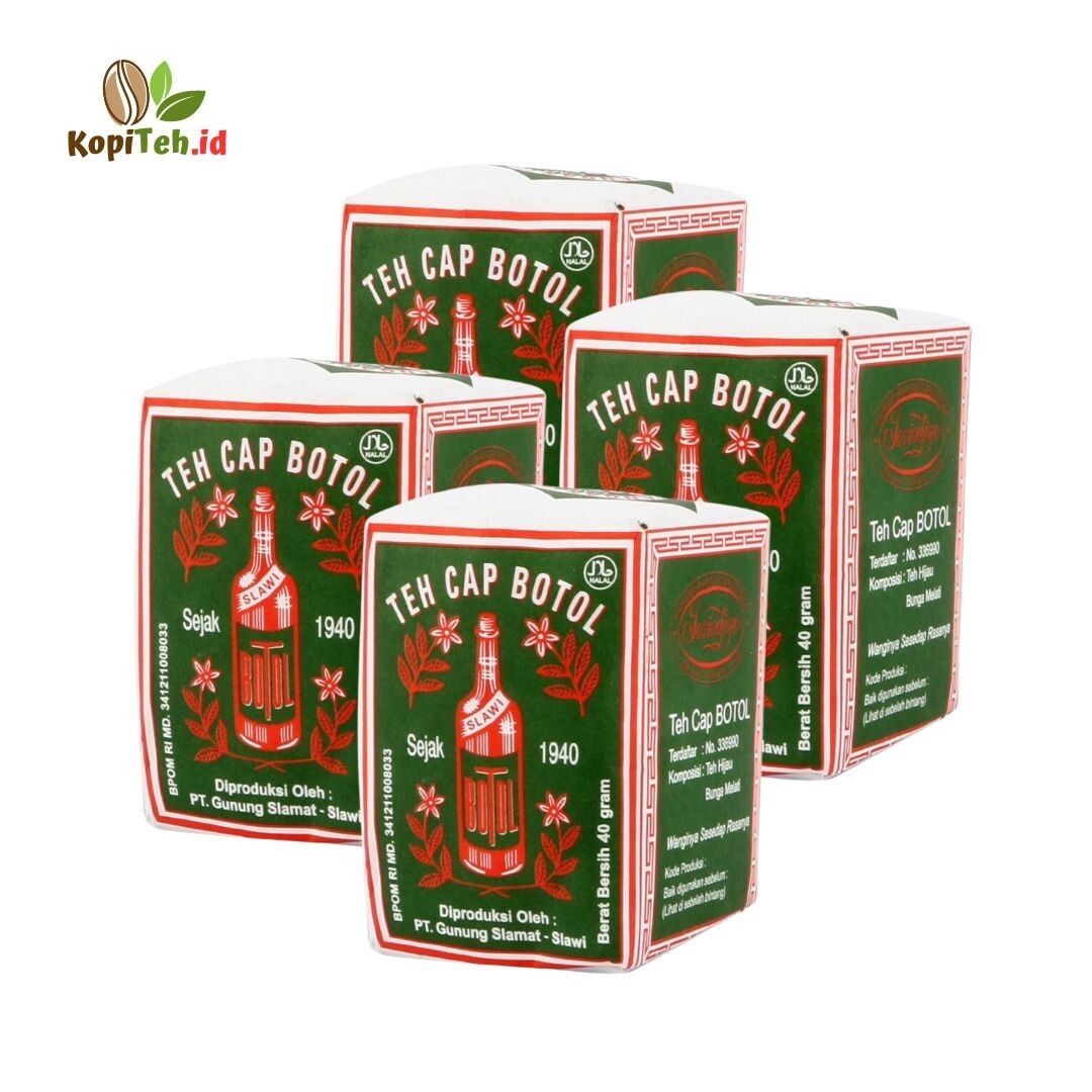4 x 40gr TEH CAP BOTOL HIJAU JASMINE GREEN TEA POWDER FROM INDONESIA