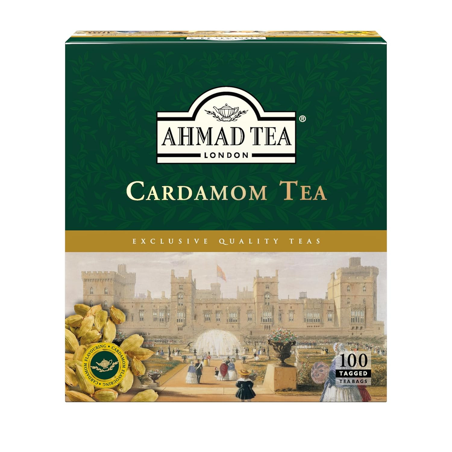 Black Tea, Cardamom Teabags (No Envelopes), 100 ct – Caffeinated and Sugar-Free