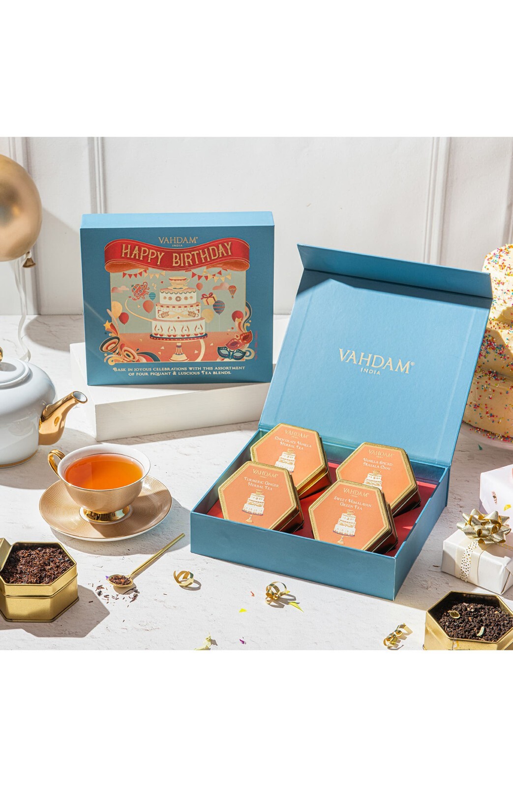 VAHDAM, Happy Birthday, Tea Gift Set, 4 Teas Free Shipping
