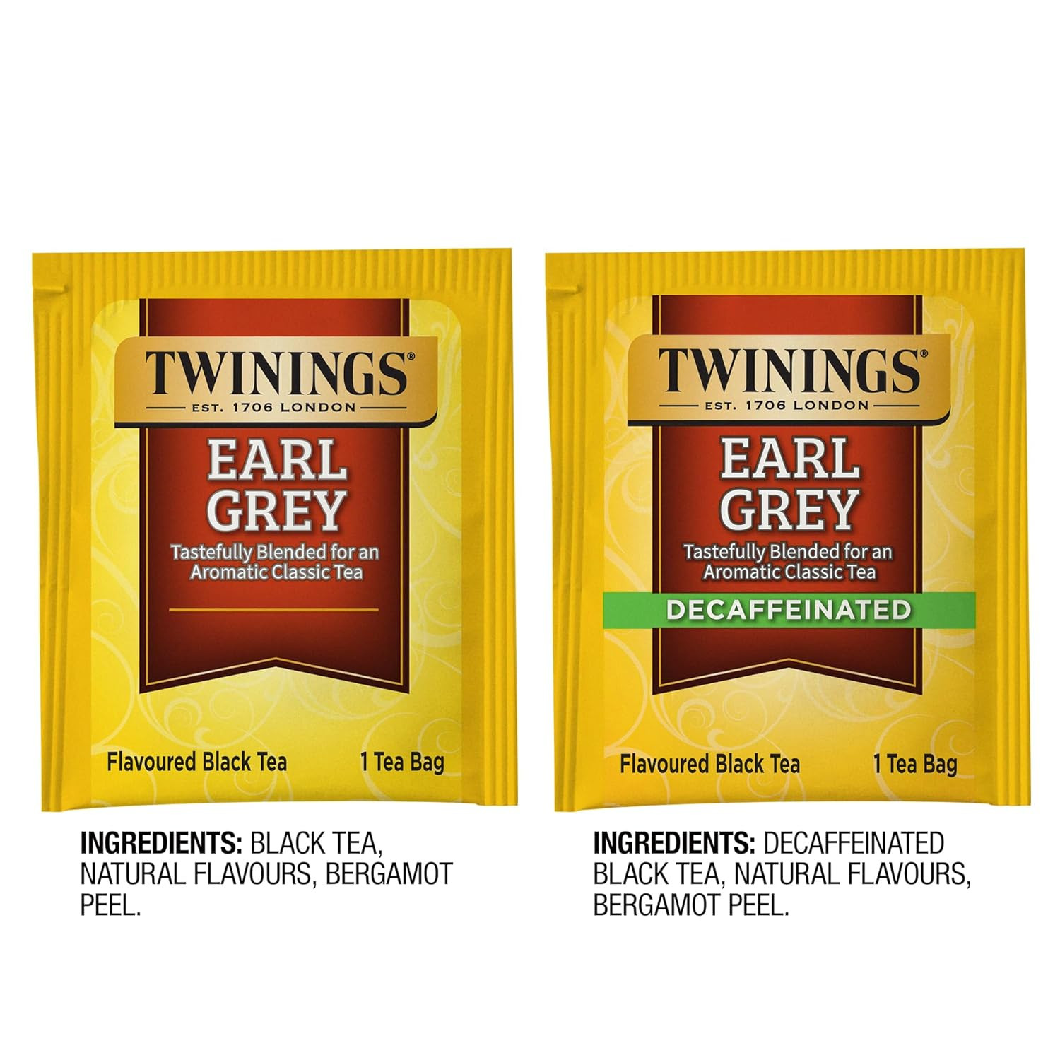 Twinings Earl Grey Tea Combo, Decaf 120 ct plus Classic Black 100 ct