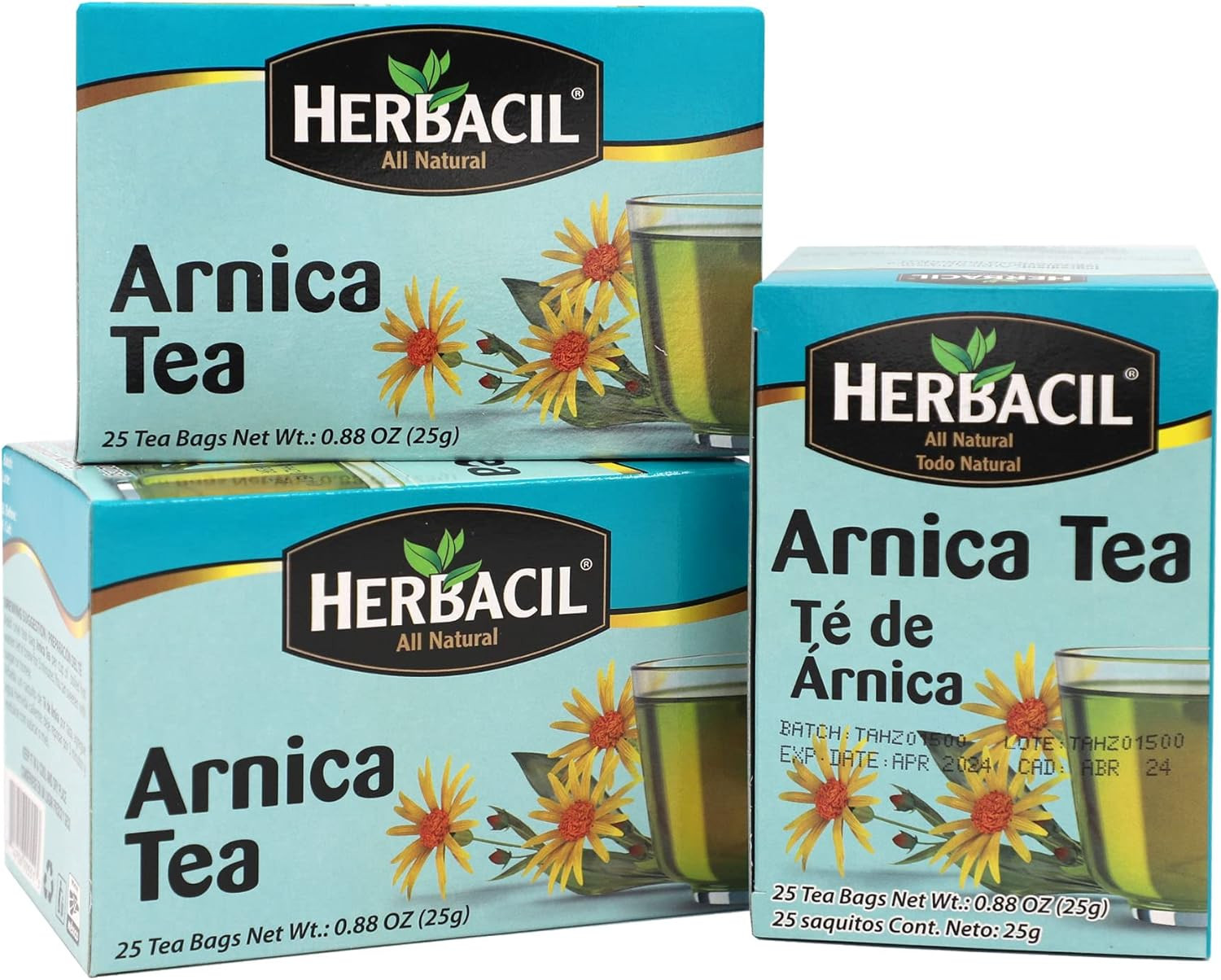 Arnica Herbal Tea – Caffeine-Free Natural Remedy, 25 Tea Bags per Box, 3-Pack (7