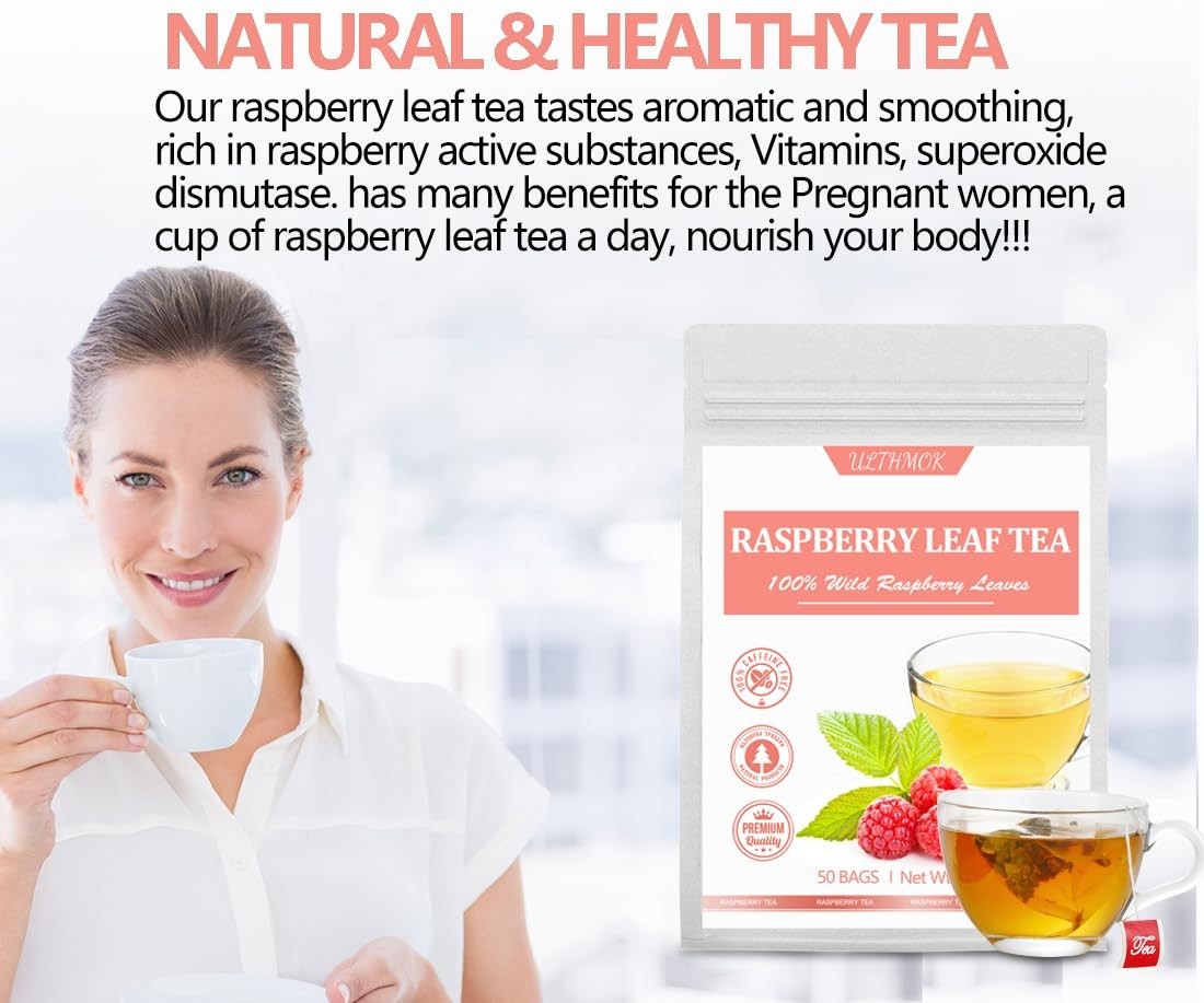 100% Natural Red Raspberry Leaf Tea Bags – Supports Pregnancy & Menstrual Health