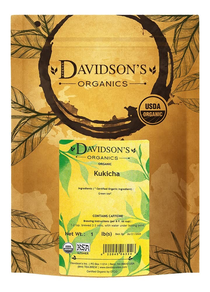Davidson’s Tea Bulk, Organic Kukicha, 16 Ounce 1 Pound (Pack of 1)