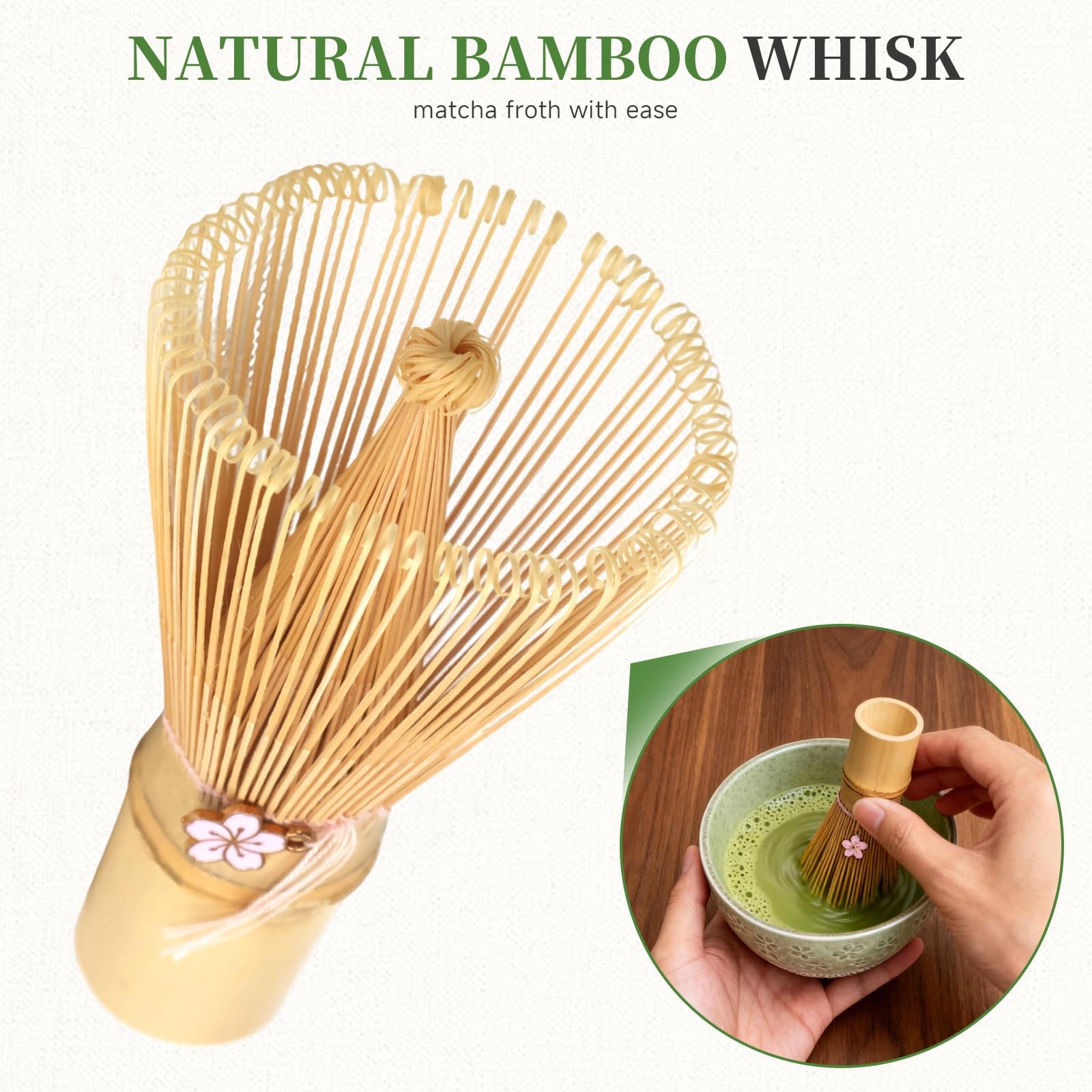 Matcha Whisk Set, Japanese Tea Ceremony Utensils (8 PCS) with Matcha Bowl wit…