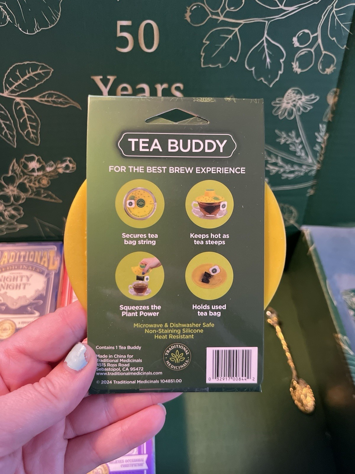 Tea Set Traditional Medicinals Organic Teabags, Tea Buddy + Gold Tea Spoon