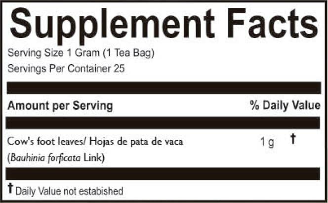 Hanan Peruvian Secrets Pata de Vaca Herbal Tea | 100% Natural Cow’s Foot Leaves