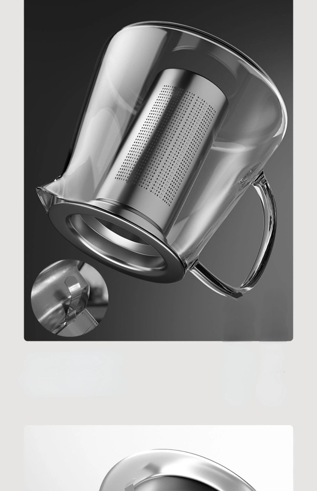Heat-Resistant Glass Teapot with Stainless Steel Infuser, 401-500ml Kung Fu
