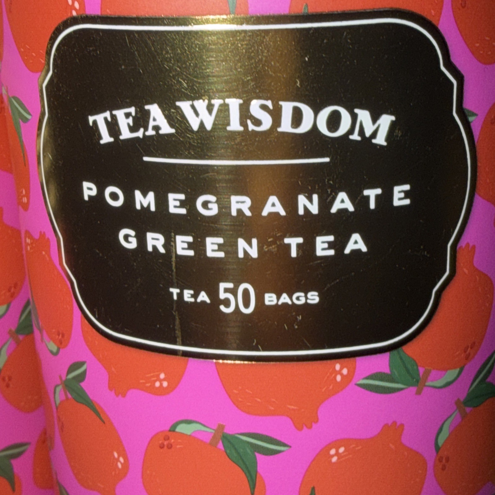 TEA WISDOM 🫖Caffeinated POMEGRANATE GREEN TEA 🫖100 tea bags=2 tubes BB:10/2027