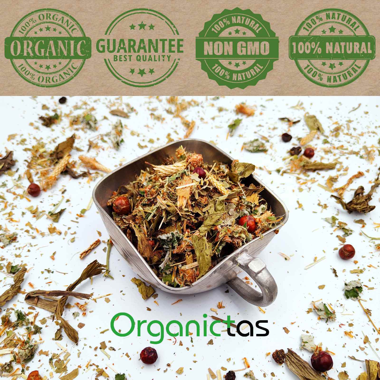 Organic Tea Blend with 10 Herbs for Body & Blood Detox, Cleanse and Purifying