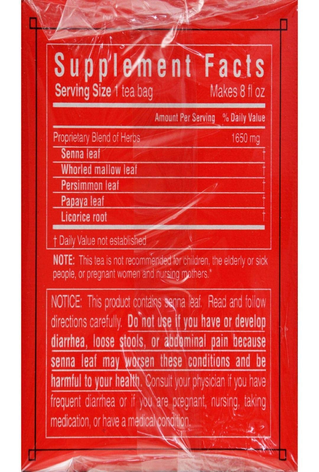 Triple Leaf Tea Super Slimming 20 Count Herbal Tea Bags Non Gmo Gluten Free