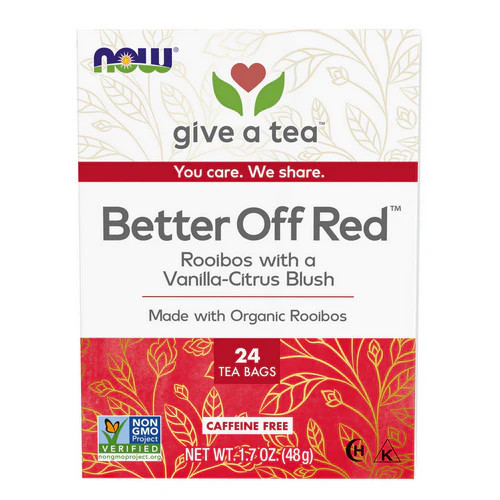Better Off Red Rooibos Tea Vanilla Citrus Blush 24 bags By Now Foods