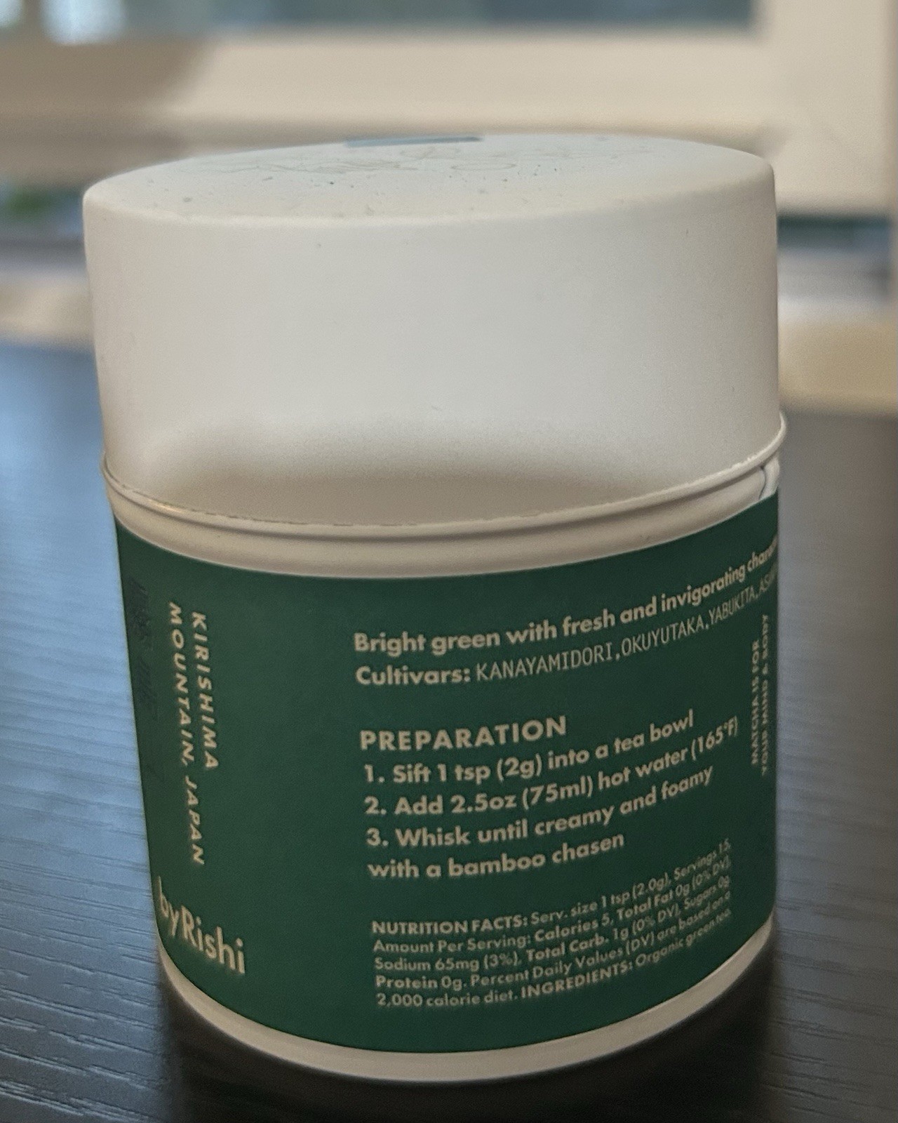 Rishi Organic Everyday Matcha Green Tea Powder Single Origin 1.05 oz (30g)