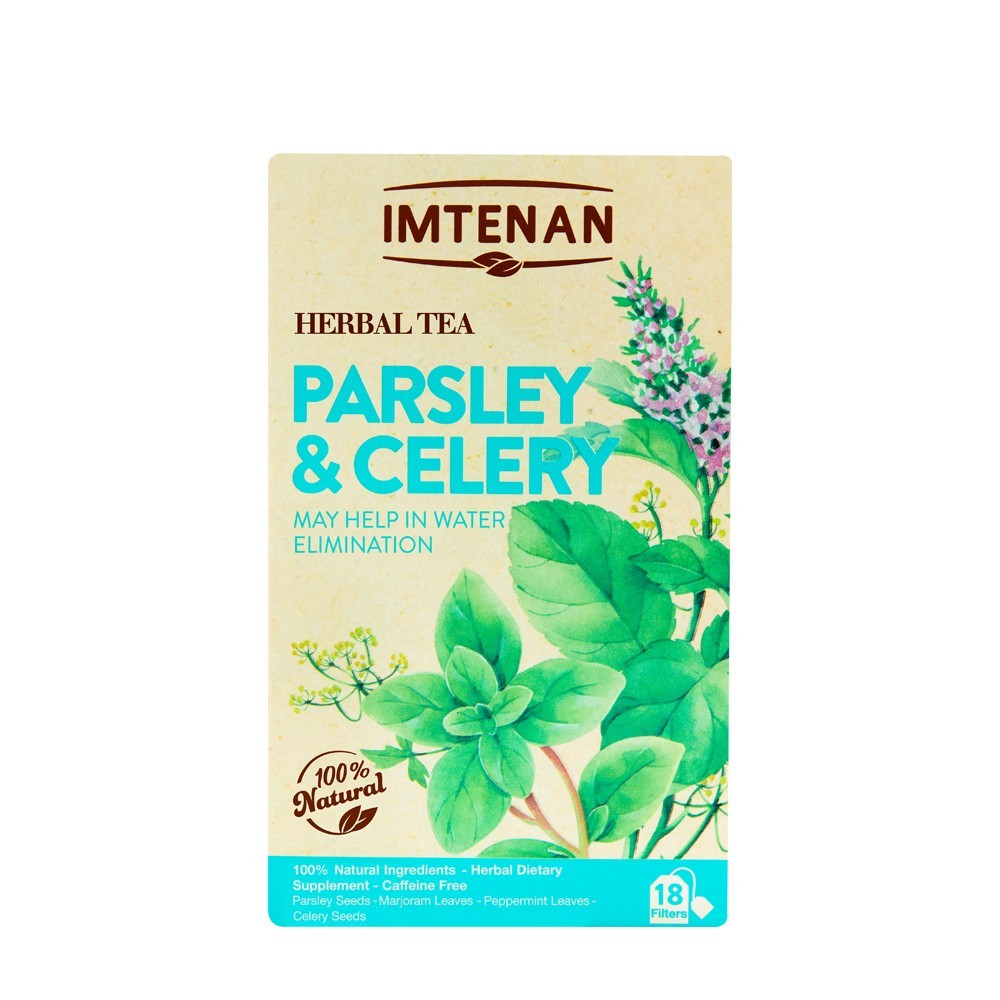 Parsley and celery herbal Tea 100% Natural-Imtenan ( 6 Pack X 18 Teabag)