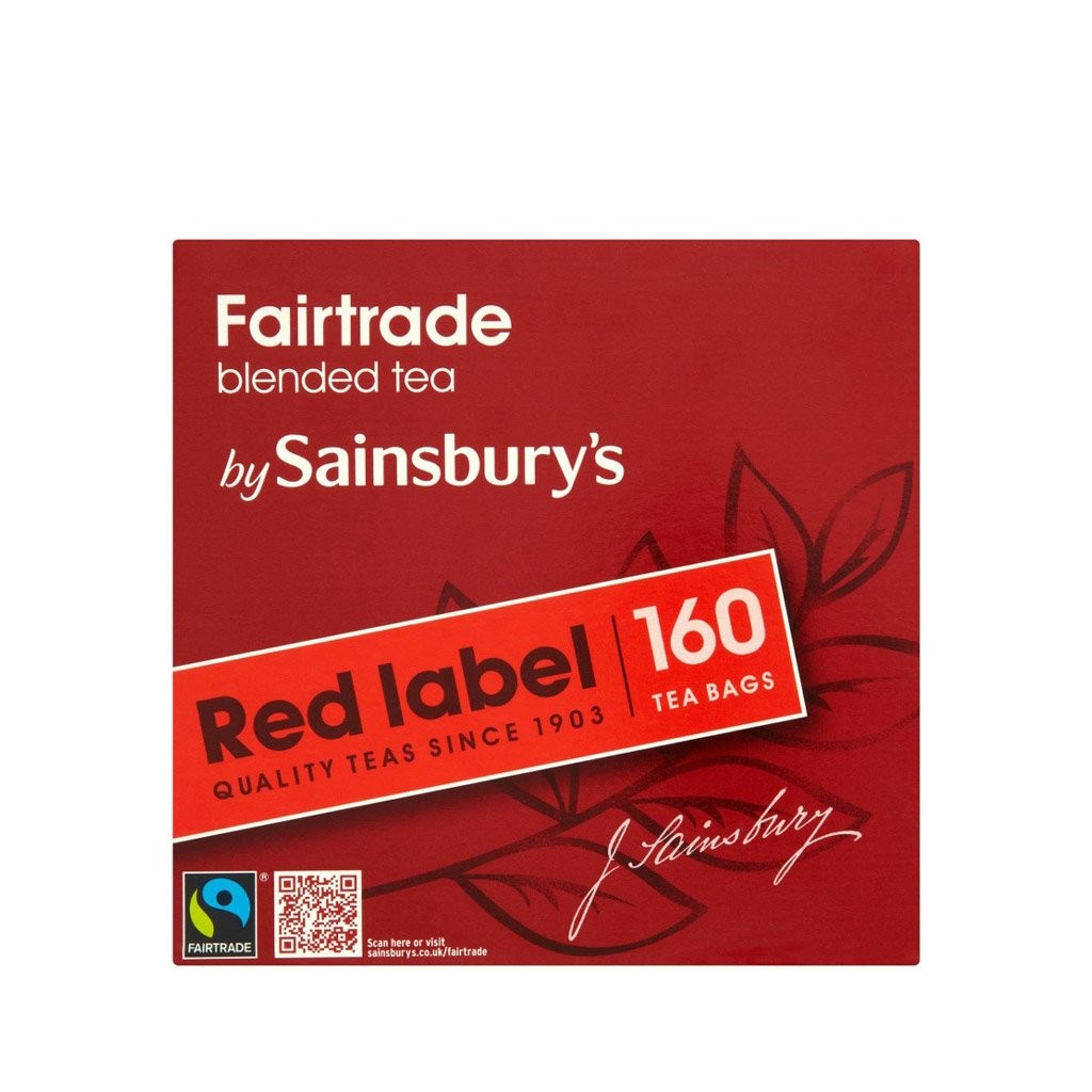 160 PCS Red Label Black Tea Fairtrade Bags English Import Bulk