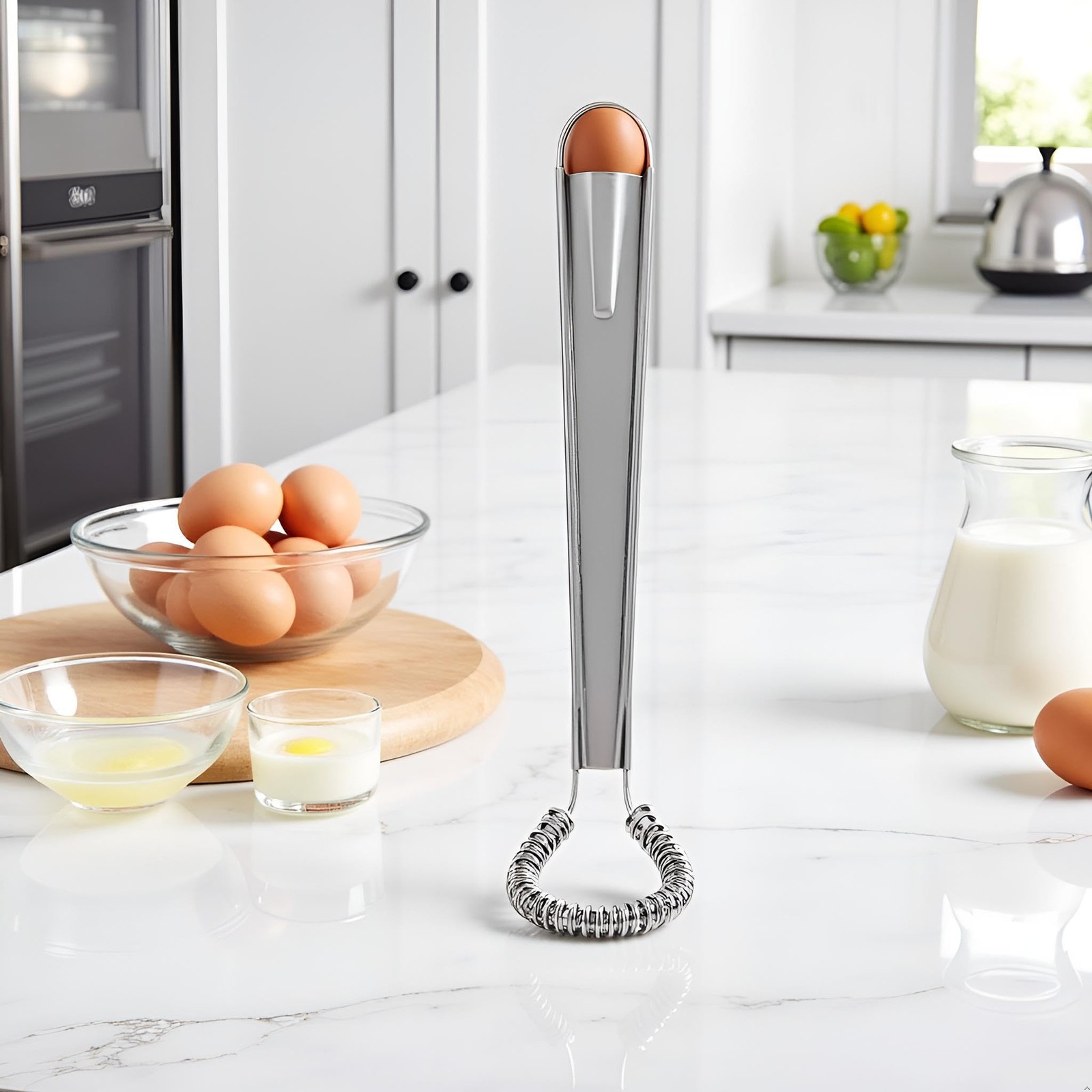 1Pc Silver Egg Beater Stainless Steel Mini Spring Coil Whisk 1,