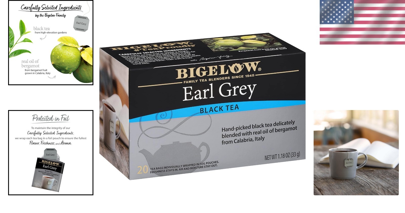 Classic Earl Grey Tea Bags – 120 Count, Individually Wrapped for Freshness