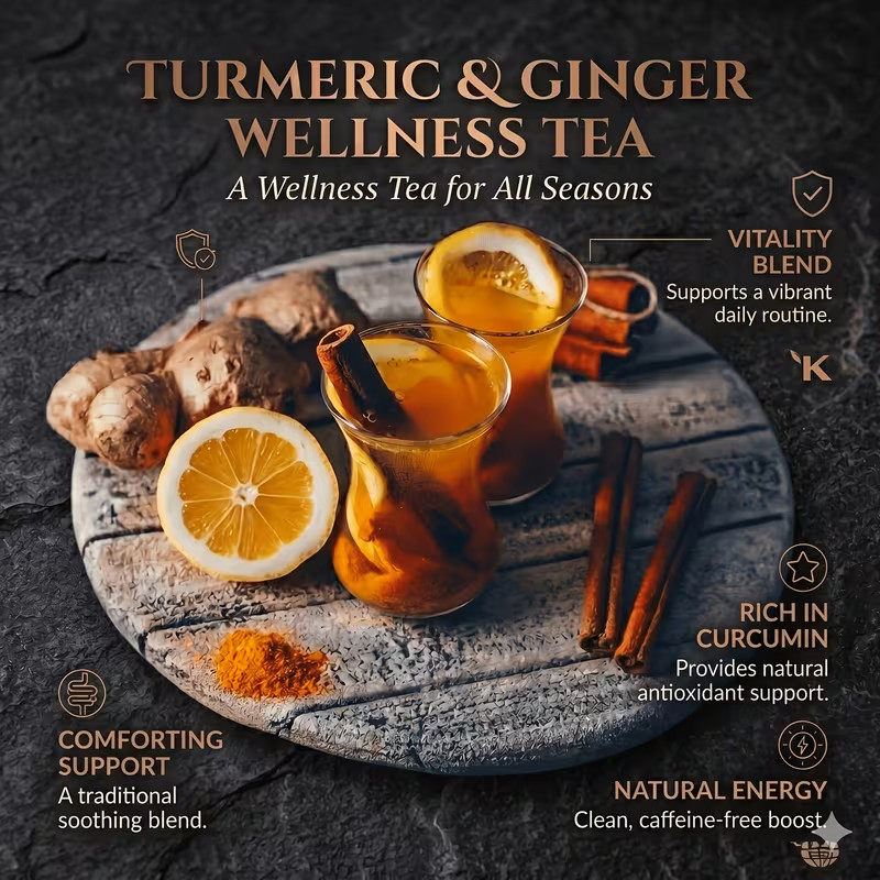 60 Turmeric Cinnamon Ginger Tea Bag, Turmeric Ginger Tea With Ceylon Cinnamon