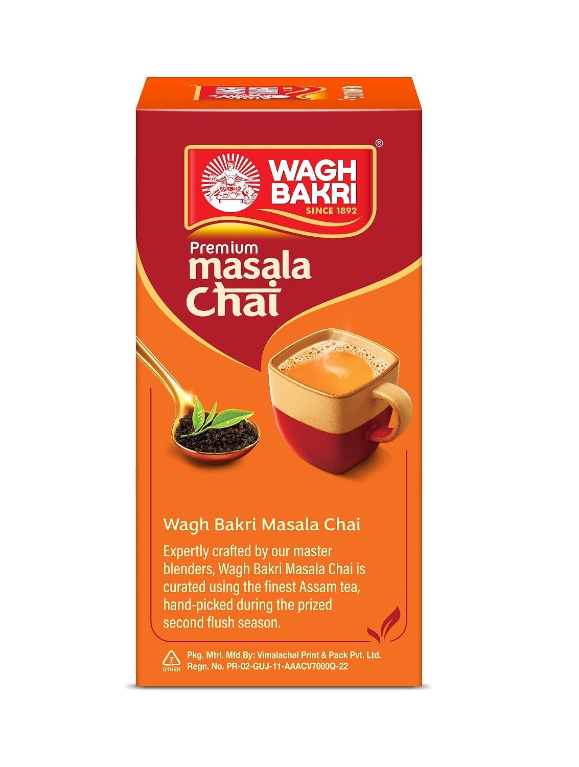 Wagh Bakri Premium Spiced Tea | With 7 Refreshing Spices |250 Gram, Black Tea