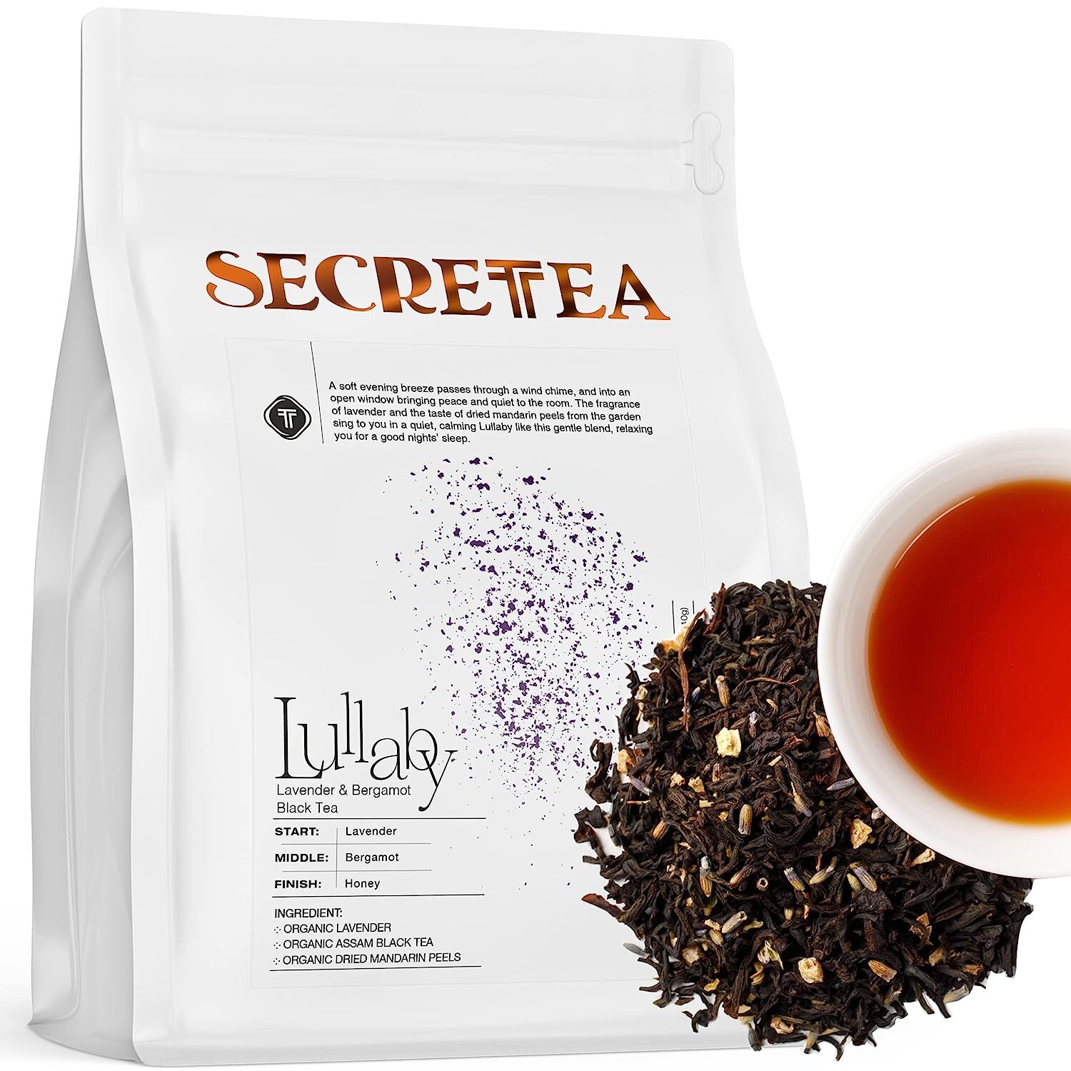 Organic Lavender & Bergamot Earl Grey Black Tea NATURAL ANTIOXIDANTS Real ingrs