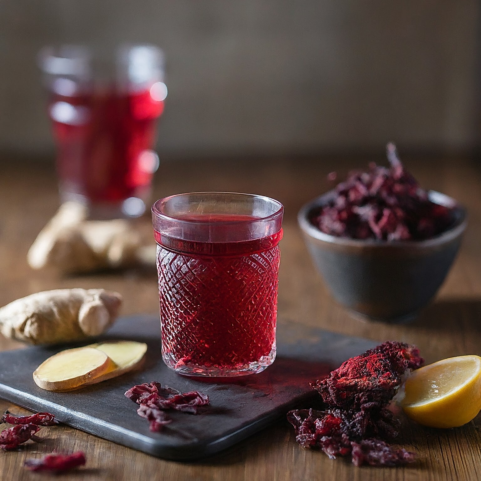 75 Organic Hibiscus Tea Bags, Hibiscus Tea with Ginger, Caffeine Free,Herbal Tea