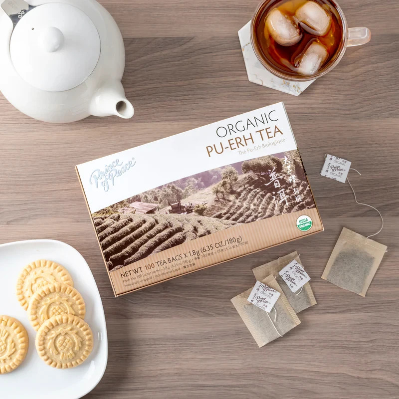Prince of Peace 100% Organic Pu-Erh Tea 6.35 Oz / 180g, 100 Tea Bags (Pack of 3)