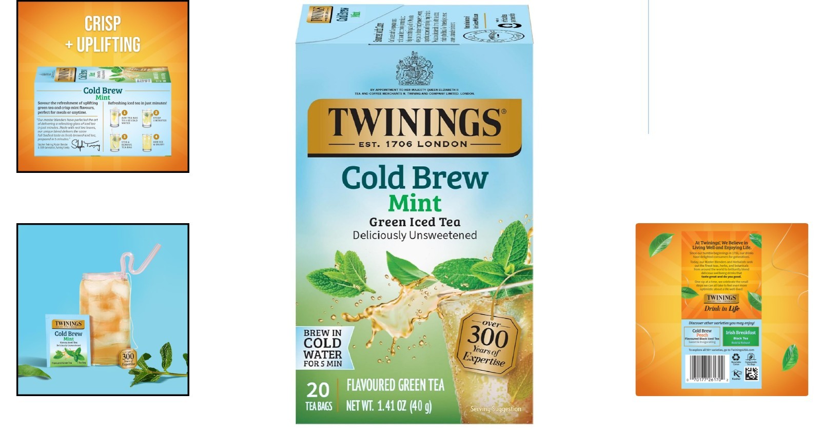 Mint Green Cold Brew Tea Bags – 20 Teabags, Dairy-Free & Keto-Friendly