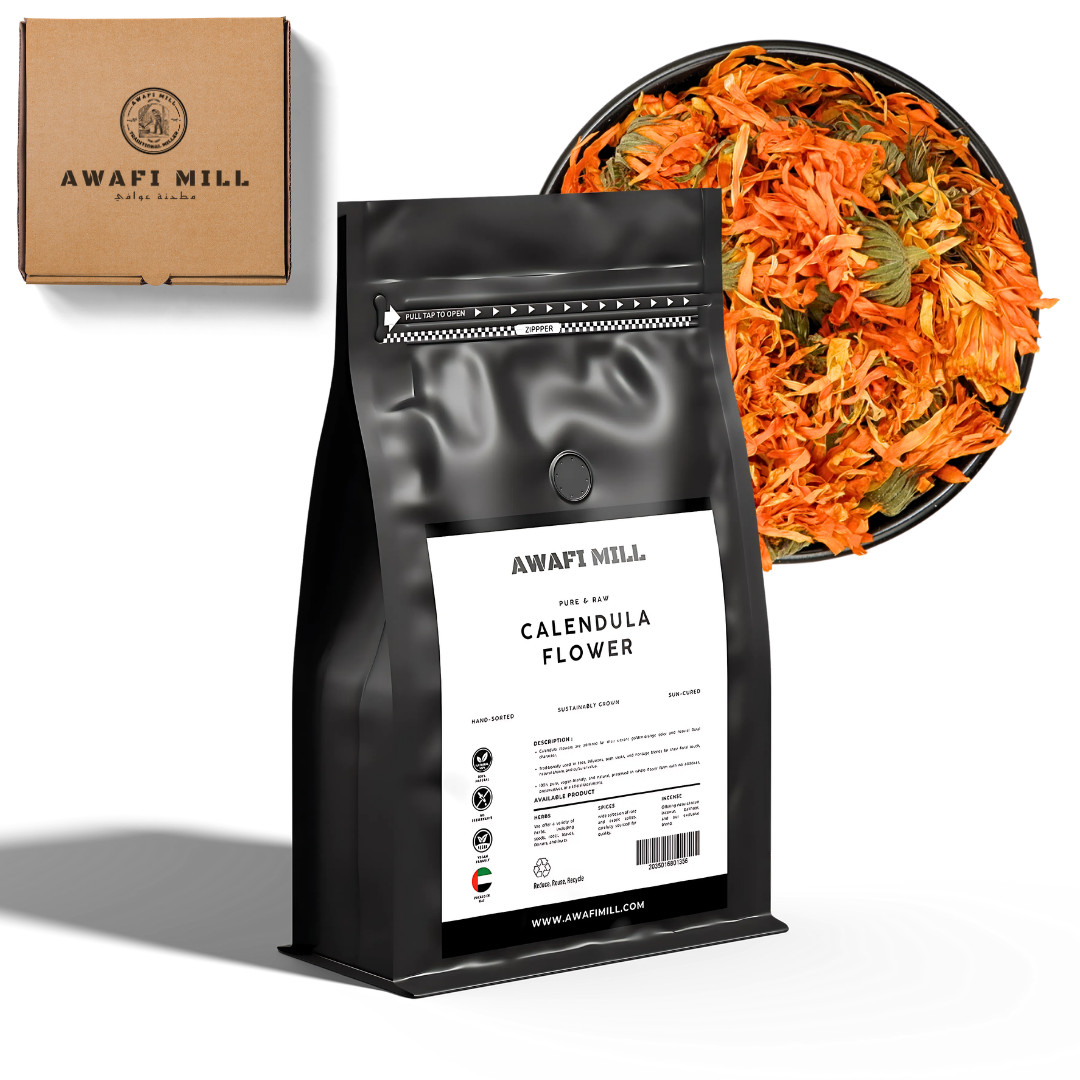AWAFI MILL Calendula Flower (Dried Marigold Petals) – 250 g | 9 Oz