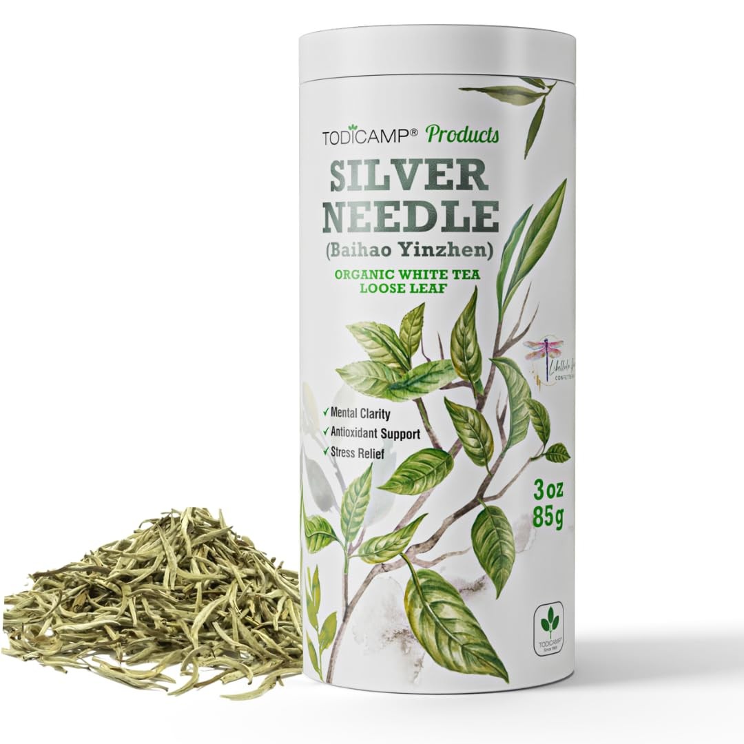 TODICAMP Premium Silver Needle Tea – 3 oz of Premium White Tea Loose Leaf
