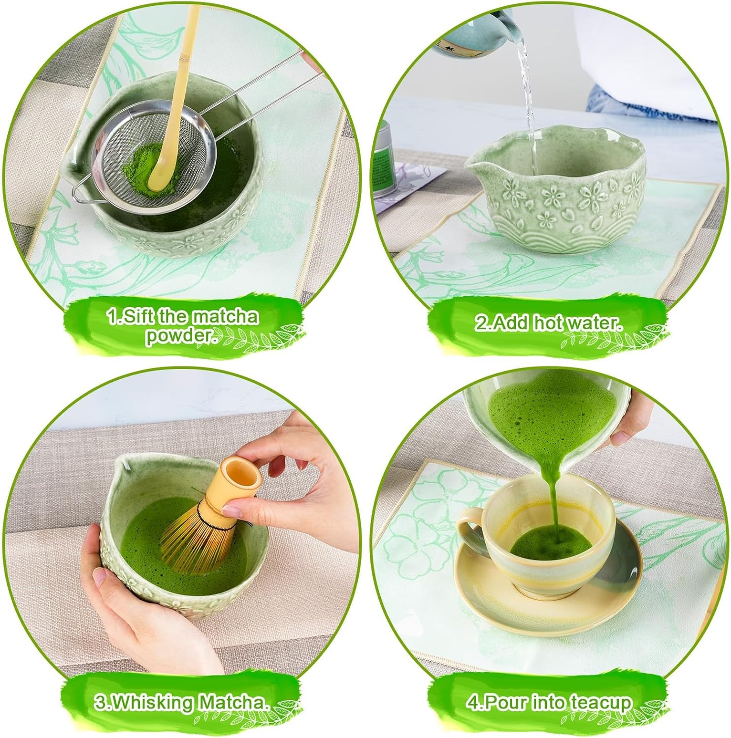 Seven-Piece Matcha Tea Set ~ Lovely Boxed Utensil Set ~ Great Gift Idea!