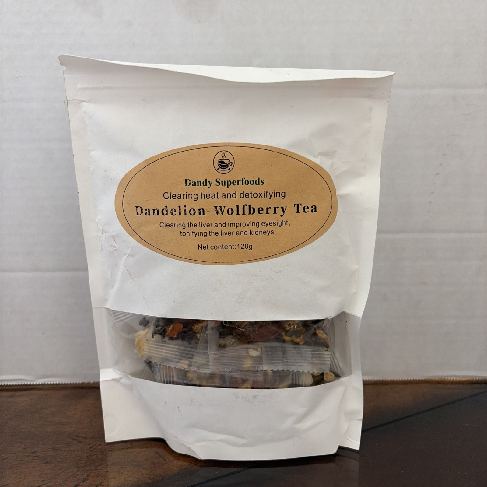 Dandelion Wolfberry Tea Bags, Organic Kidneys & Liver Tea 120g/Pack Exp 05/27