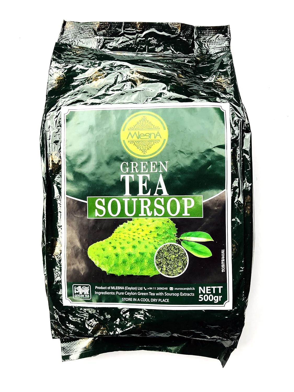 Mlesna Ceylon tea Soursop Green Tea with Natural Extracts 500g Pack of 2 (35.27o