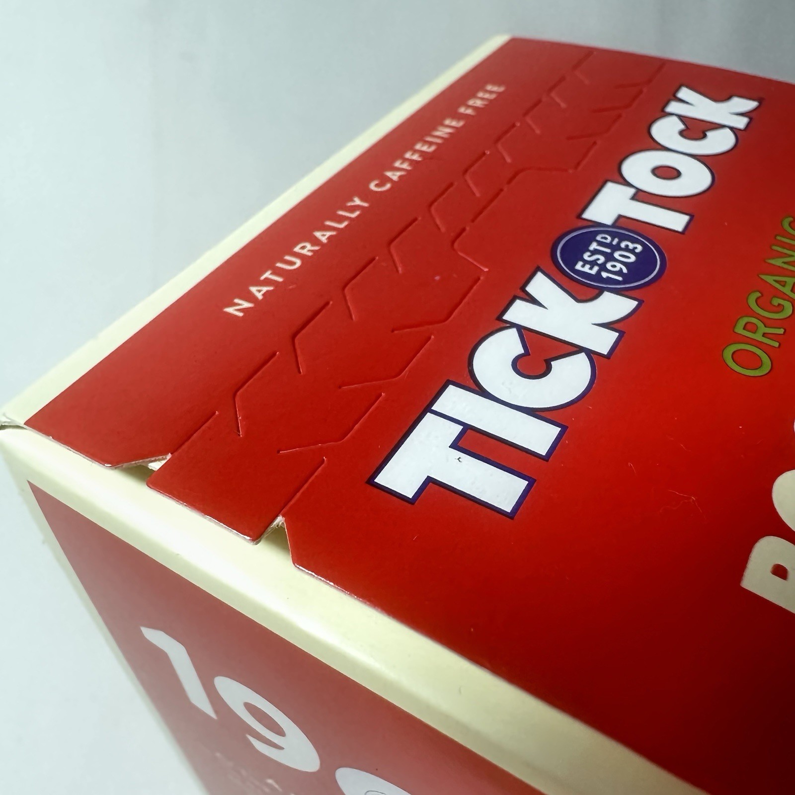 Tick Tock Rooibos Tea Organic Caffeine Free Box 40 Biodegradable Bags 90g 3.2oz