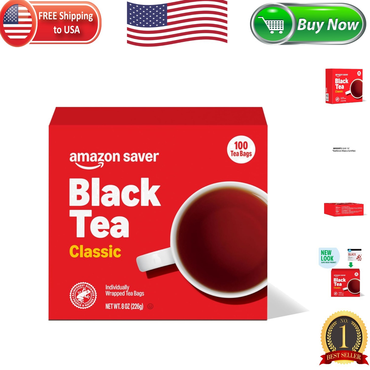 Happy Belly Classic Black Tea, 100ct Bags