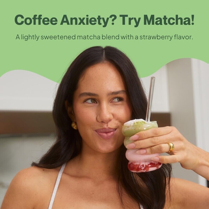 Strawberry Matcha Powder Organic Energy Boost Antioxidants Lattes 60 Servings US
