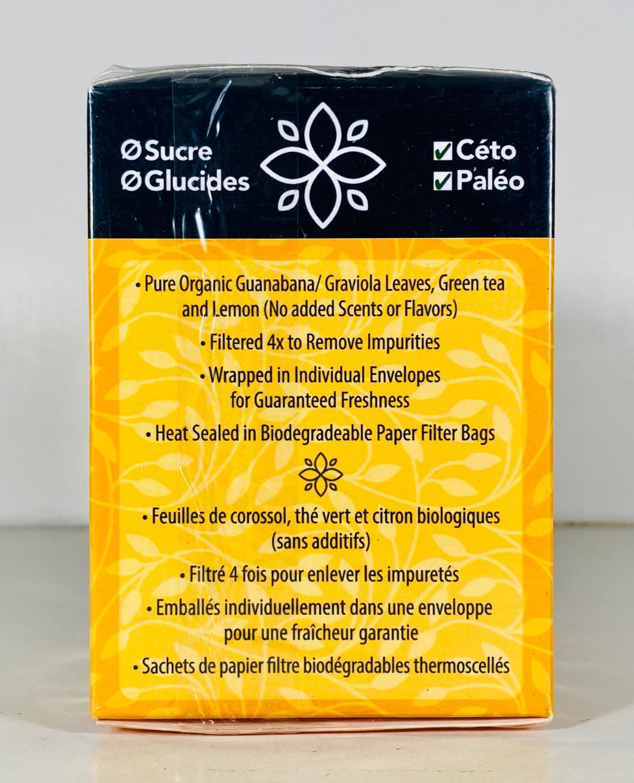 MOSKHA Organic Soursop Green Tea and Lemon, NON-GMO, 20 Individual Tea Bags 2027