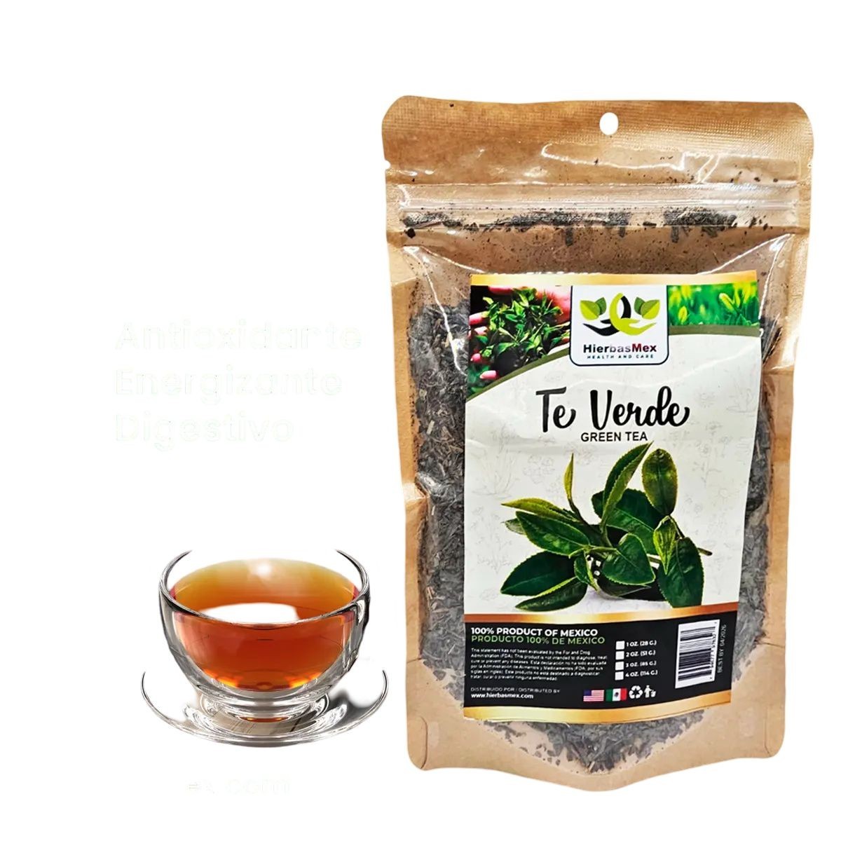 Te Verde Herbal 4 Oz., Green Tea 4 oz.-113g HierbasMex