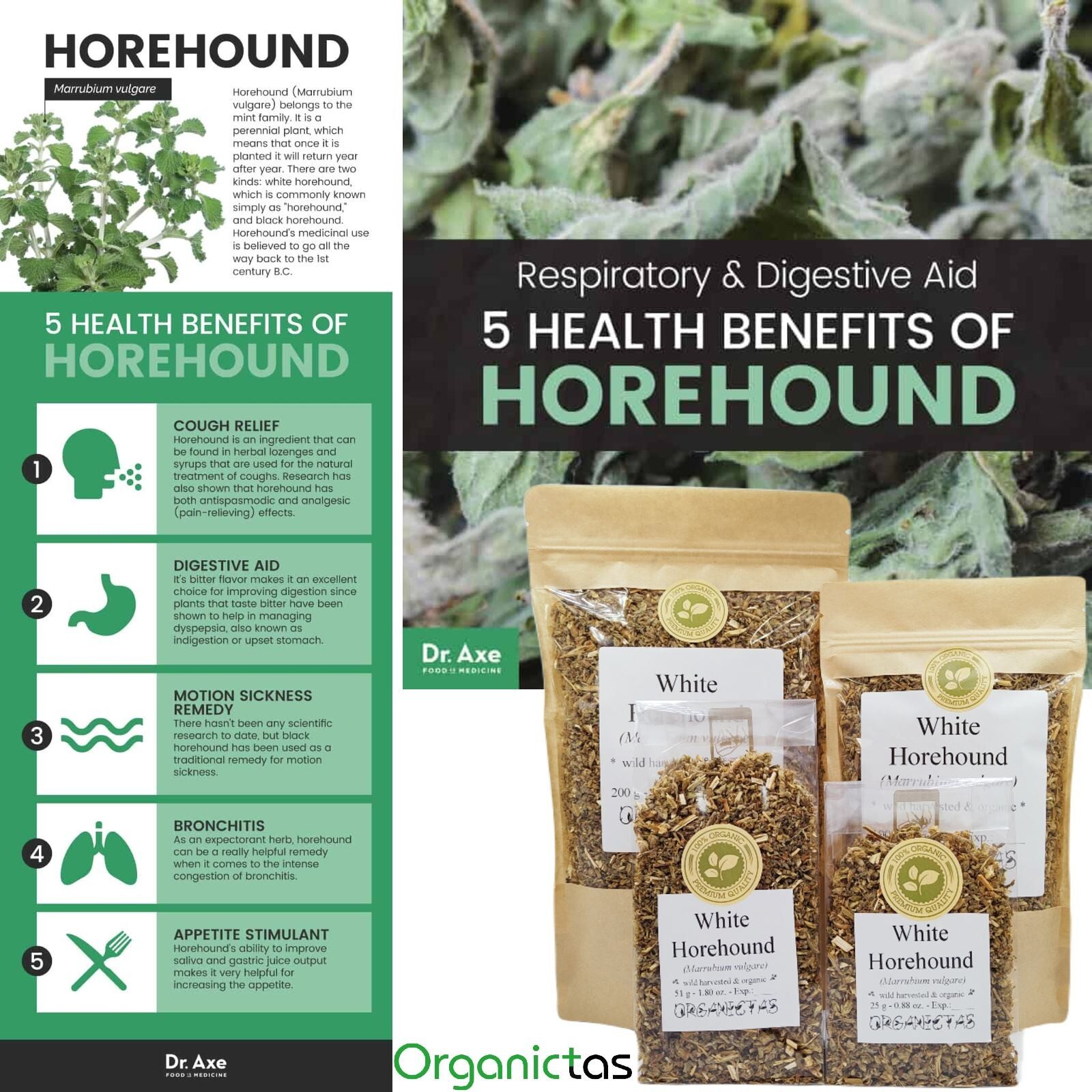 White Horehound Herb Tea – Dried, Cut & Loose Premium Organic Quality Marrubium
