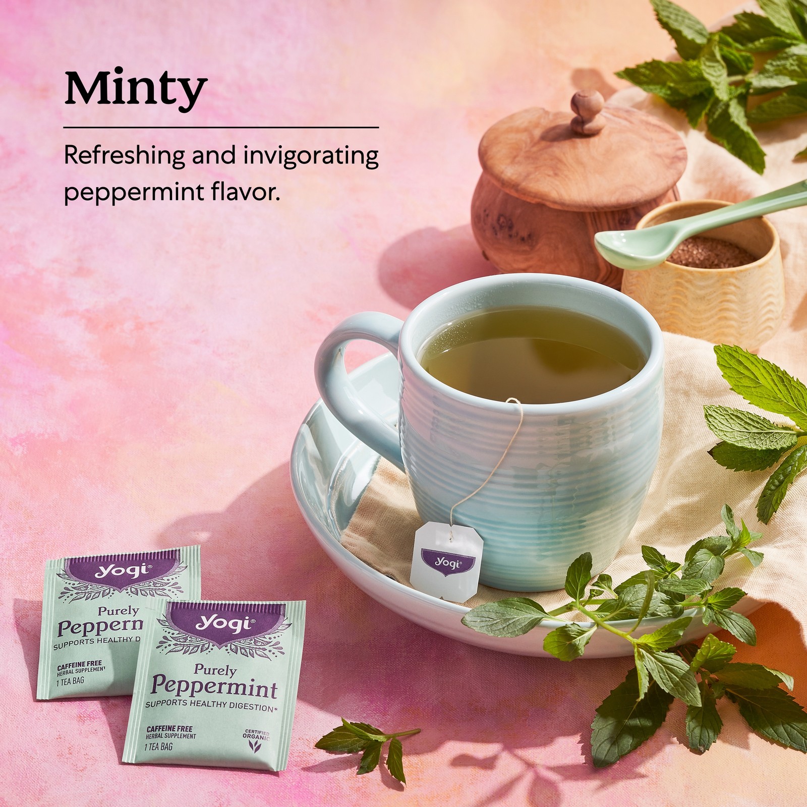 Yogi Tea – Purely Peppermint Tea (4 Pack) Caffeine Free – 64 Organic Tea Bags