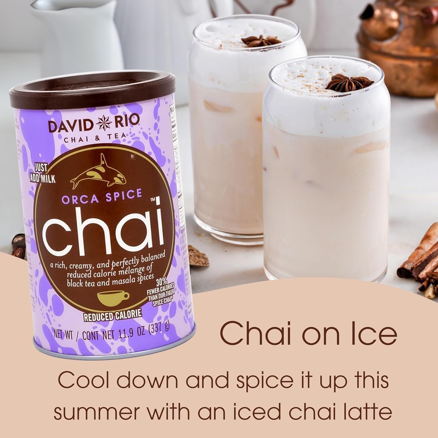 Orca Spice Reduced Calorie Chai Tea Latte Mix, 11.9 Ounce (Pack of 1)