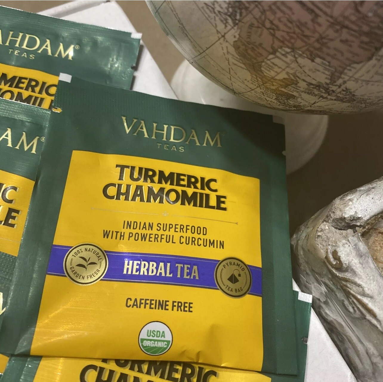 Vahdam Teas Tea Herbal Chamomile Bag 1.06 Oz (Pack Of 6) Caffeine Free