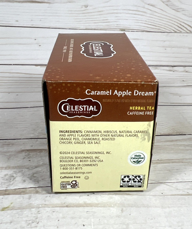 Celestial Seasonings Caramel Apple Dream Herbal Tea 18-Bags CaffFree (2x) 8/26