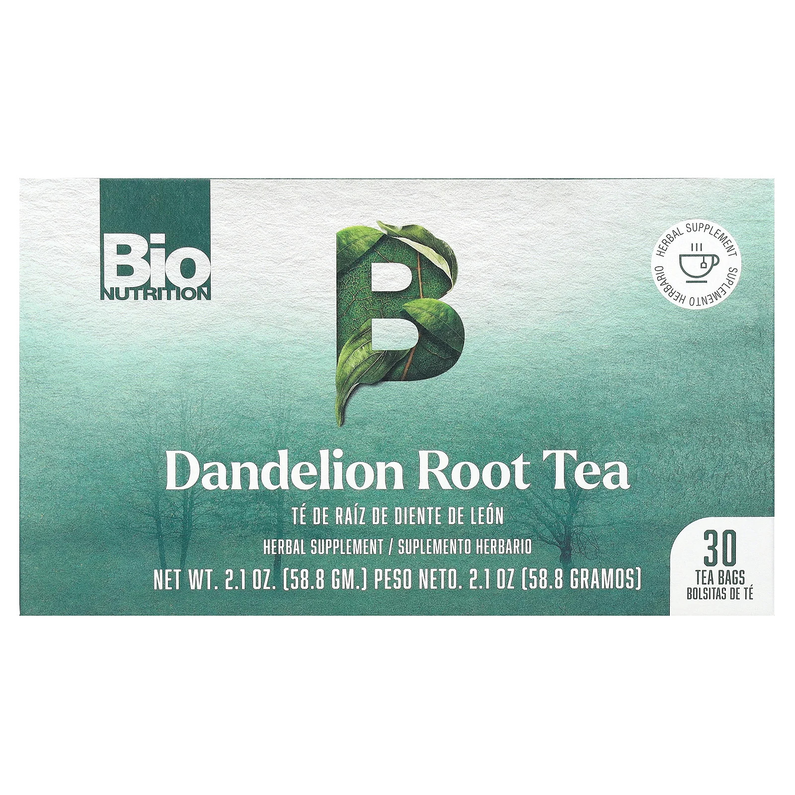 Dandelion Root Tea, Caffeine Free, 30 Tea Bags, 2.1 oz (58.8 g)