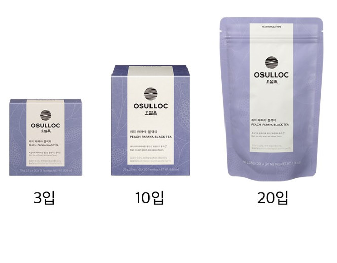 OSULLOC Peach Papaya Black Tea Pyramid Bags 2.5g 10 Bags 1 Pack
