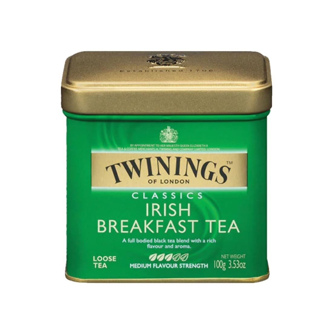 English Breakfast Loose Tea Tin, 3.53 Ounce Tin (Pack of 1), Smooth, Flavourful,