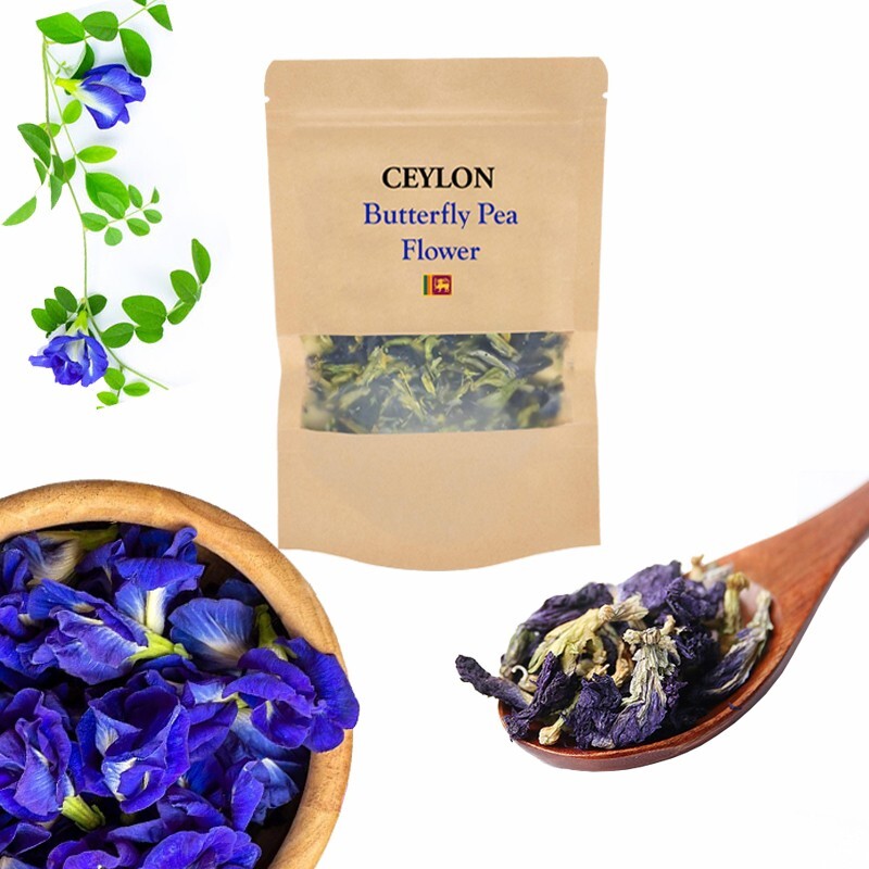 ORGANIC 100% DRIED BUTTERFLY PEA FLOWER Ceylon Blue pea flowers tea 40g