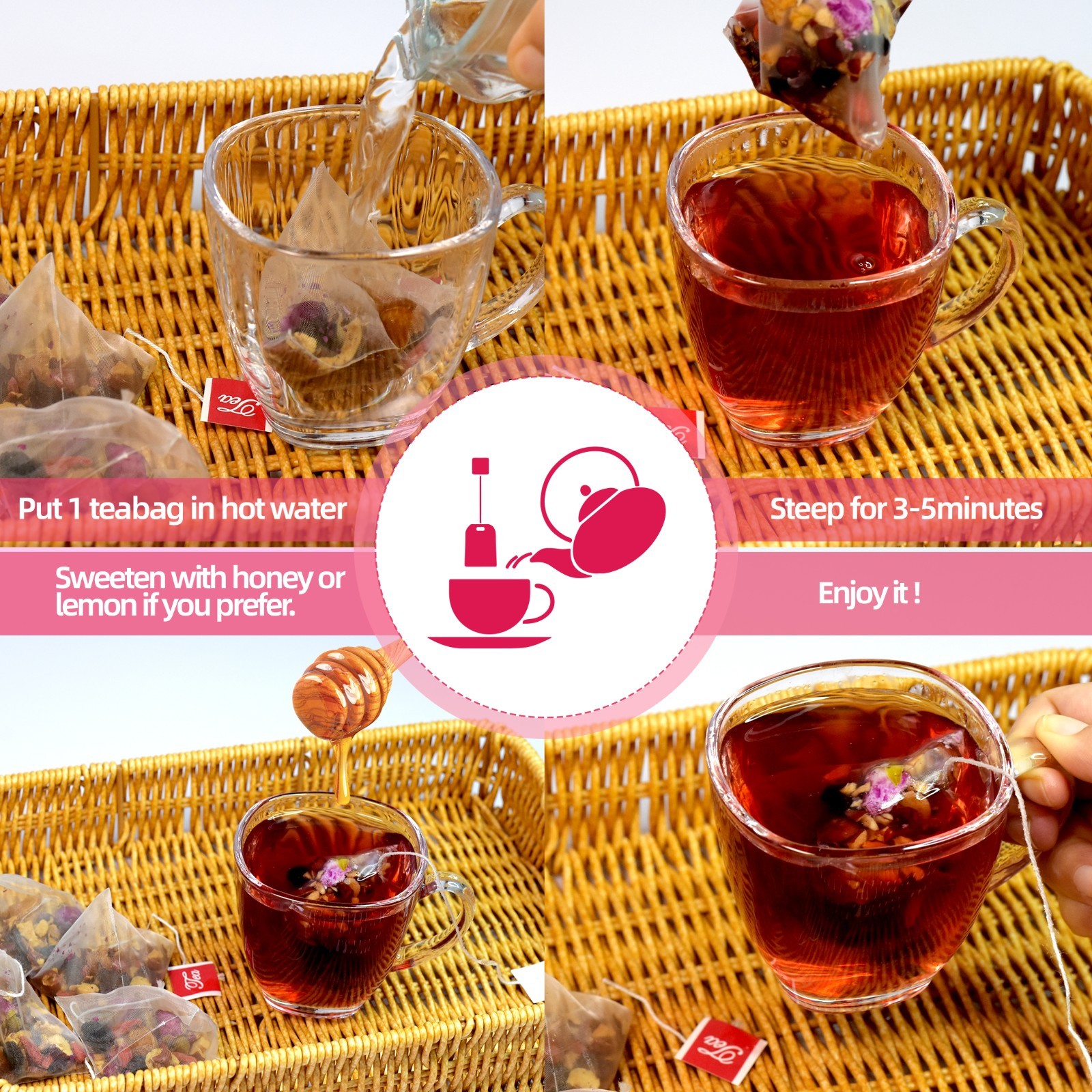 Menopause Herbal Tea–Hormone Balance Support –Natural Herbal Blend–10g x 10 Bags